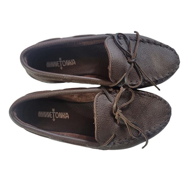 Minnetonka 892 MOOSEHIDE CLASSIC Brown Moccasins Women's Size 8.5 - Picture 5 of 8